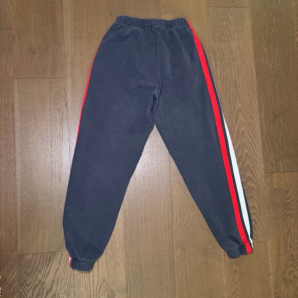 John Galt (Brandy Melville) Track Sweat Pants Joggers Navy with White red stripe - Picture 3 of 4